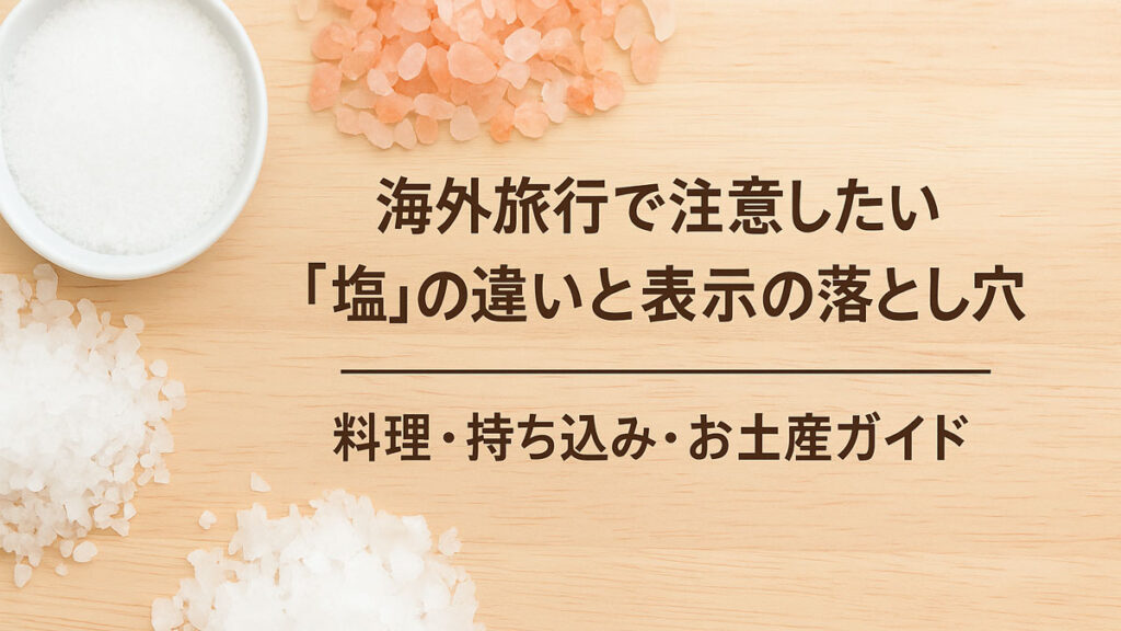 海外旅行で注意したい「塩」の違いと表示の落とし穴｜料理・持ち込み・お土産ガイド
